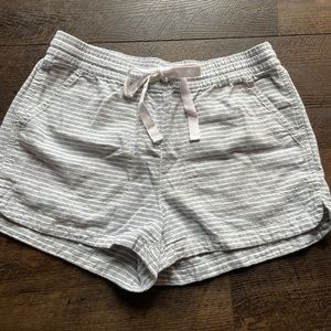 JCREW Stripe Linen Short Size Small Blue and White